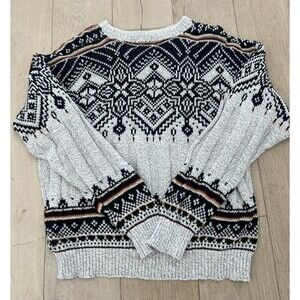 Vintage HAMPTON BAY TRADING CO Gray Abstract Knit Sweater Men's Size XXL Grandpa